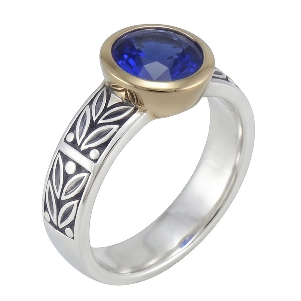 Natural Real ( Not Lab Grown )  2 Carat Solitaire Ring Round Tanzanite AAA Antique Style Jewelry