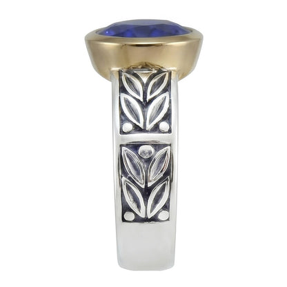 Natural Real ( Not Lab Grown )  2 Carat Solitaire Ring Round Tanzanite AAA Antique Style Jewelry
