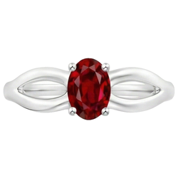 Natural Real ( Not Lab Grown )  2 Carats Solitaire Prong Set Ruby Wedding Ring White Gold 14K