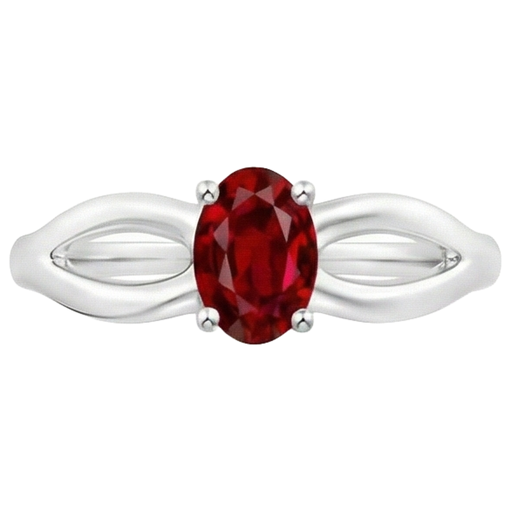 Natural Real ( Not Lab Grown )  2 Carats Solitaire Prong Set Ruby Wedding Ring White Gold 14K