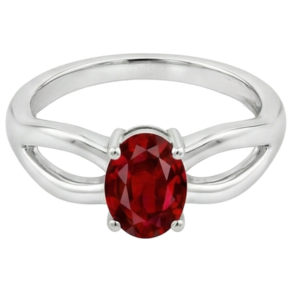 Natural Real ( Not Lab Grown )  2 Carats Solitaire Prong Set Ruby Wedding Ring White Gold 14K