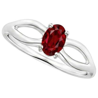 Natural Real ( Not Lab Grown )  2 Carats Solitaire Prong Set Ruby Wedding Ring White Gold 14K