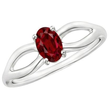 Natural Real ( Not Lab Grown )  2 Carats Solitaire Prong Set Ruby Wedding Ring White Gold 14K