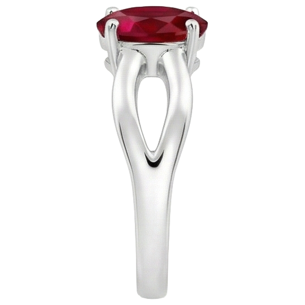 Natural Real ( Not Lab Grown )  2 Carats Solitaire Prong Set Ruby Wedding Ring White Gold 14K