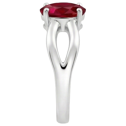 Natural Real ( Not Lab Grown )  2 Carats Solitaire Prong Set Ruby Wedding Ring White Gold 14K