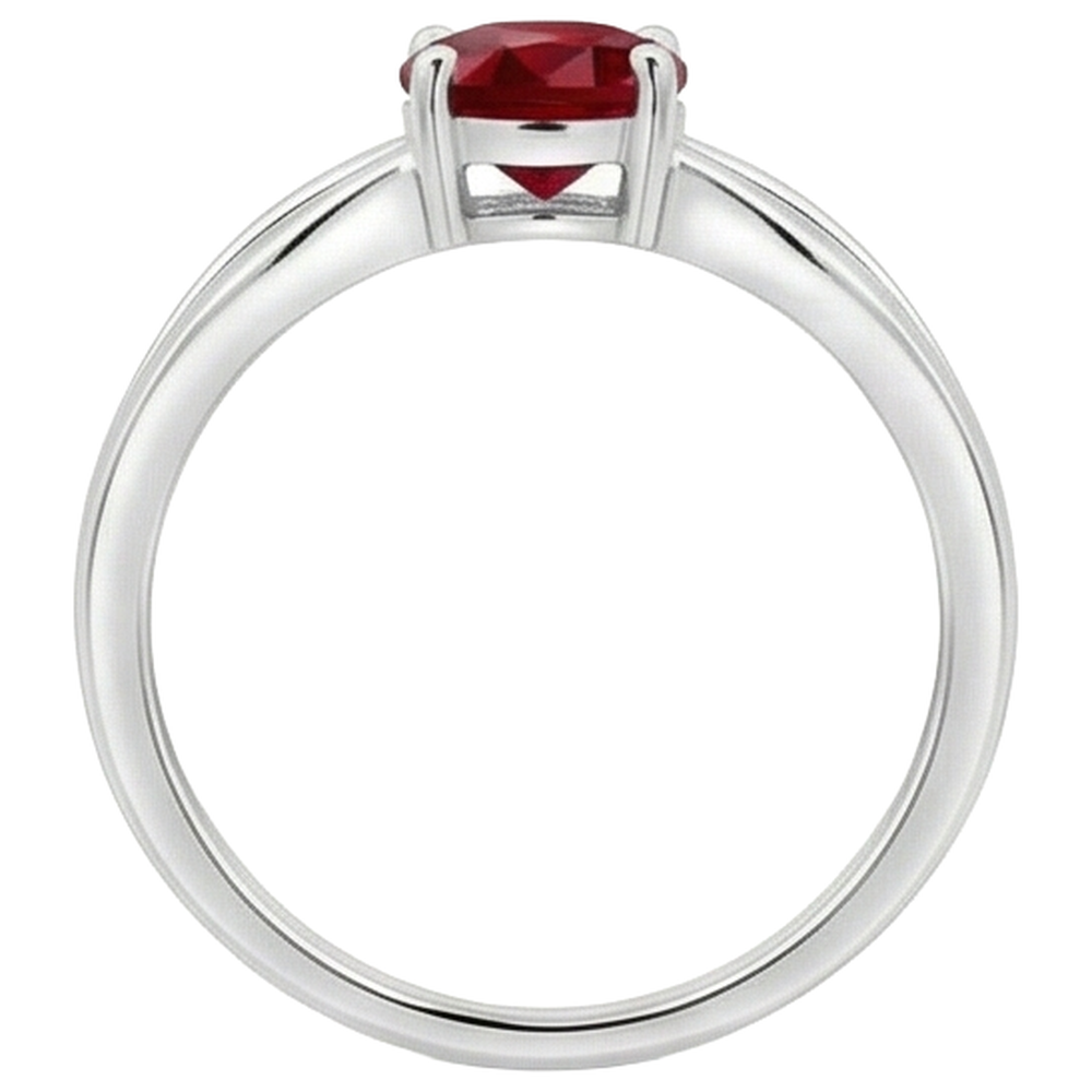 Natural Real ( Not Lab Grown )  2 Carats Solitaire Prong Set Ruby Wedding Ring White Gold 14K