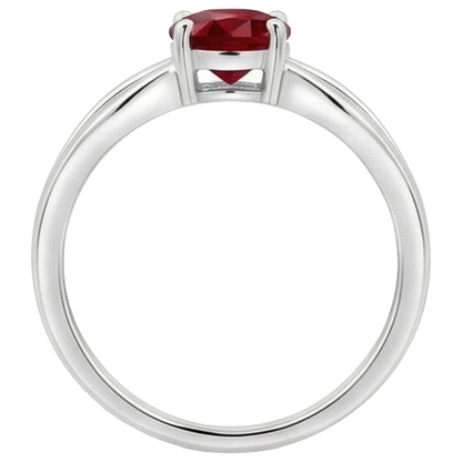Natural Real ( Not Lab Grown )  2 Carats Solitaire Prong Set Ruby Wedding Ring White Gold 14K