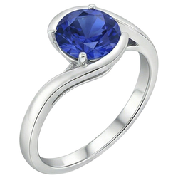 Natural Real ( Not Lab Grown )  2 Carats Solitaire Ring Ceylon Sapphire Tension Style Gold Jewelry