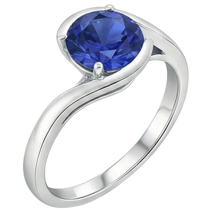 Natural Real ( Not Lab Grown )  2 Carats Solitaire Ring Ceylon Sapphire Tension Style Gold Jewelry