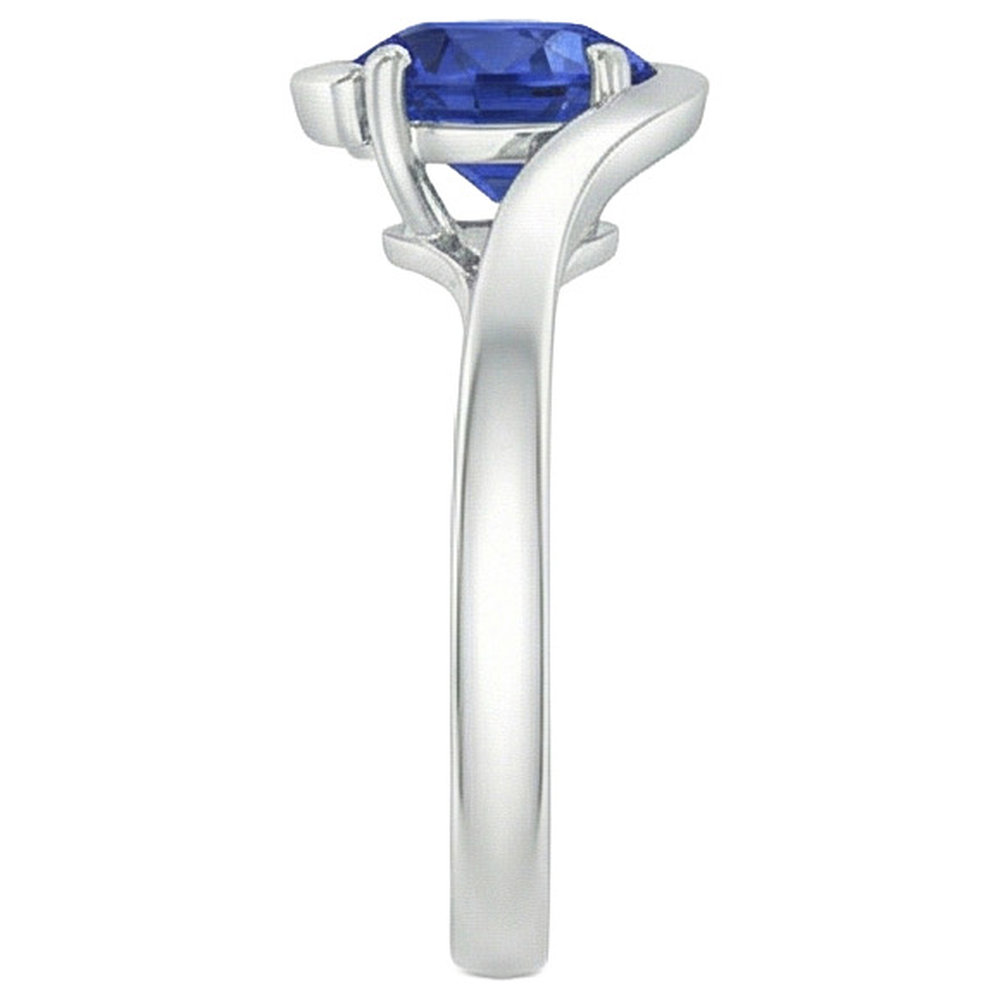 Natural Real ( Not Lab Grown )  2 Carats Solitaire Ring Ceylon Sapphire Tension Style Gold Jewelry