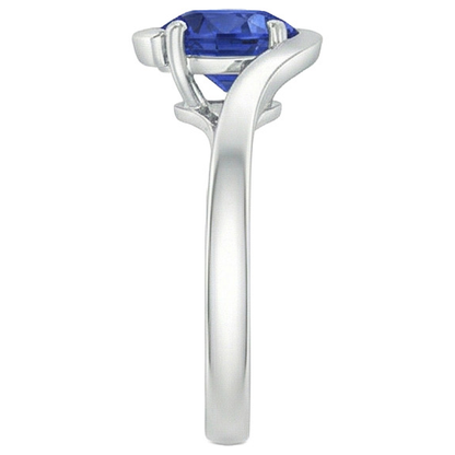 Natural Real ( Not Lab Grown )  2 Carats Solitaire Ring Ceylon Sapphire Tension Style Gold Jewelry
