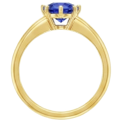 Natural Real ( Not Lab Grown )  2 Carats Solitaire Ring Genuine Yellow Gold Sri Lankan Sapphire