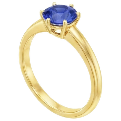 Natural Real ( Not Lab Grown )  2 Carats Solitaire Ring Genuine Yellow Gold Sri Lankan Sapphire