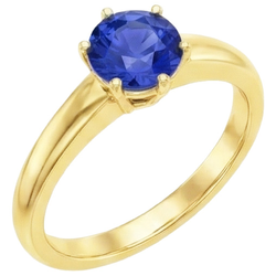 Natural Real ( Not Lab Grown )  2 Carats Solitaire Ring Genuine Yellow Gold Sri Lankan Sapphire