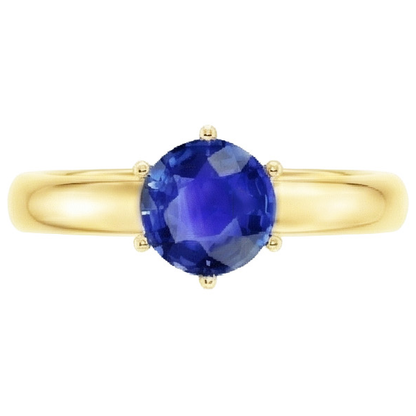 Natural Real ( Not Lab Grown )  2 Carats Solitaire Ring Genuine Yellow Gold Sri Lankan Sapphire