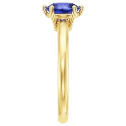 Natural Real ( Not Lab Grown )  2 Carats Solitaire Ring Genuine Yellow Gold Sri Lankan Sapphire