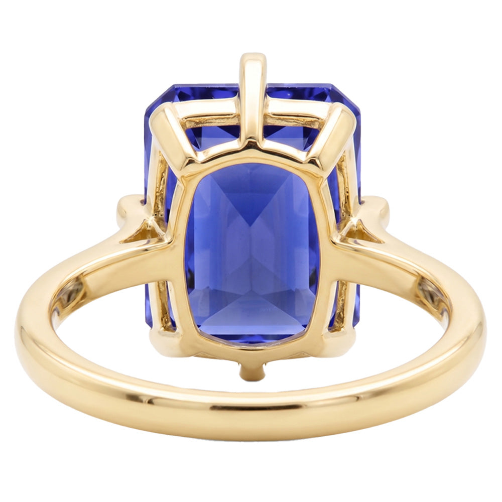 Natural Real ( Not Lab Grown )  3 Carat Sapphire Yellow Gold Engagement Ring