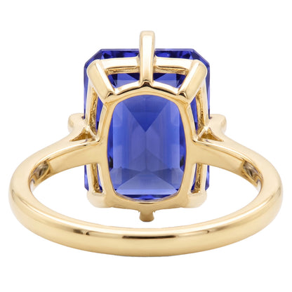 Natural Real ( Not Lab Grown )  3 Carat Sapphire Yellow Gold Engagement Ring