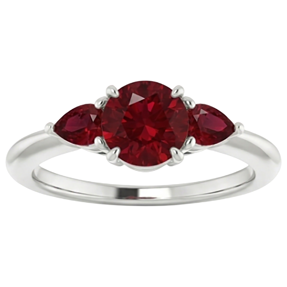 Natural Real ( Not Lab Grown )  3 Stone Ruby Ring 1.50 Carats Prong Setting Ladies Jewelry