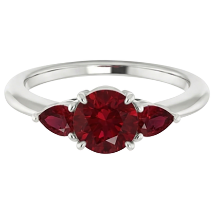 Natural Real ( Not Lab Grown )  3 Stone Ruby Ring 1.50 Carats Prong Setting Ladies Jewelry