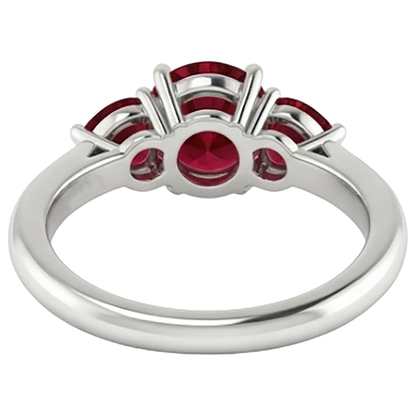 Natural Real ( Not Lab Grown )  3 Stone Ruby Ring 1.50 Carats Prong Setting Ladies Jewelry