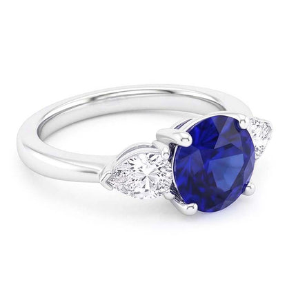 Natural Real ( Not Lab Grown )  3 Stone Sapphire Engagement Ring