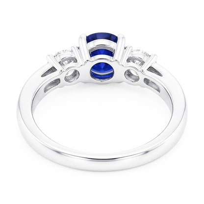 Natural Real ( Not Lab Grown )  3 Stone Style Gemstone Ring Round Sri Lankan Sapphire 2 Carats