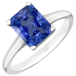 Natural Real ( Not Lab Grown )  3ct Sapphire Radiant Cut Engagement Ring