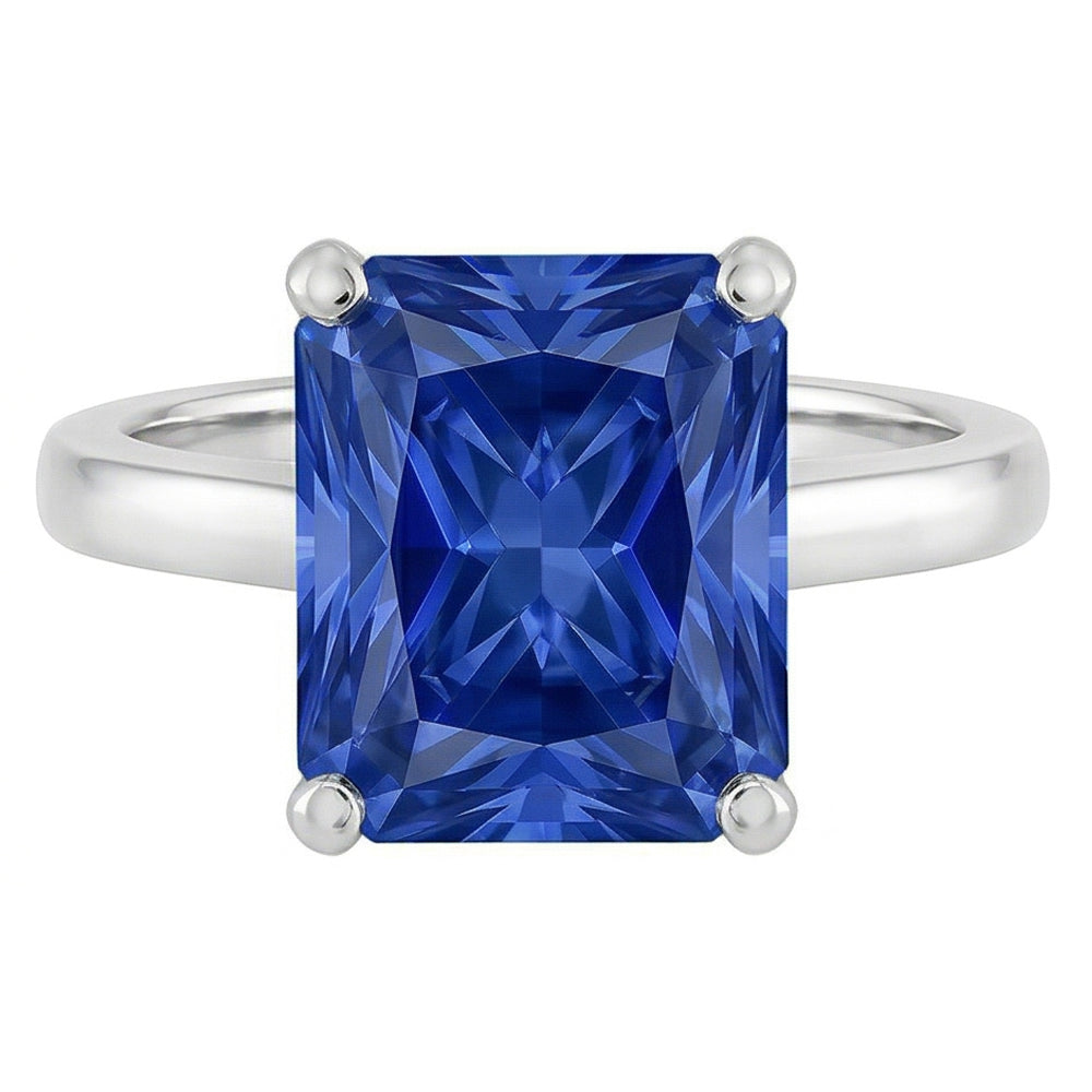 Natural Real ( Not Lab Grown )  3ct Sapphire Radiant Cut Engagement Ring