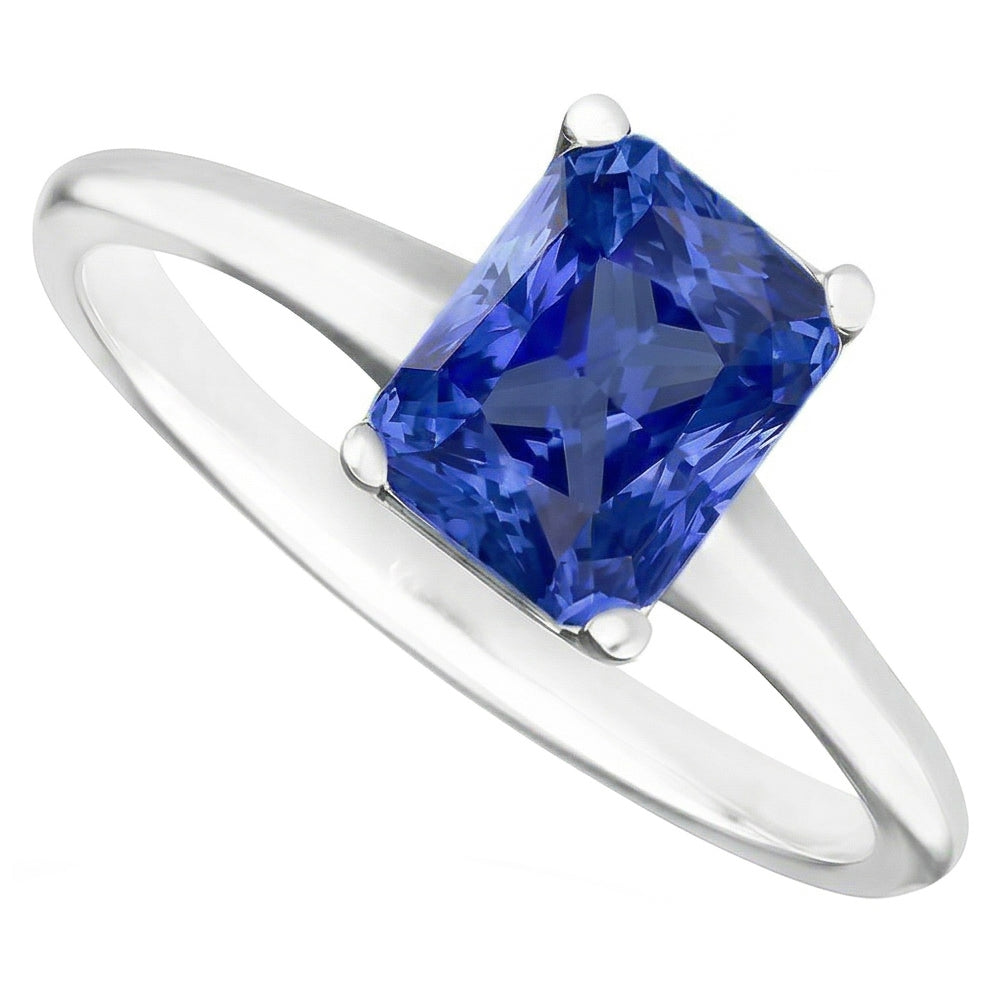 Natural Real ( Not Lab Grown )  3ct Sapphire Radiant Cut Engagement Ring