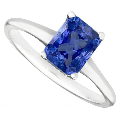Natural Real ( Not Lab Grown )  3ct Sapphire Radiant Cut Engagement Ring