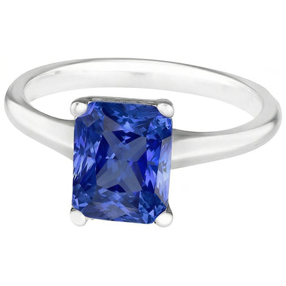 Natural Real ( Not Lab Grown )  3ct Sapphire Radiant Cut Engagement Ring