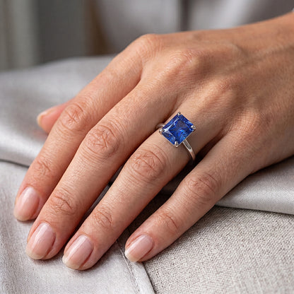 Natural Real ( Not Lab Grown )  3ct Sapphire Radiant Cut Engagement Ring