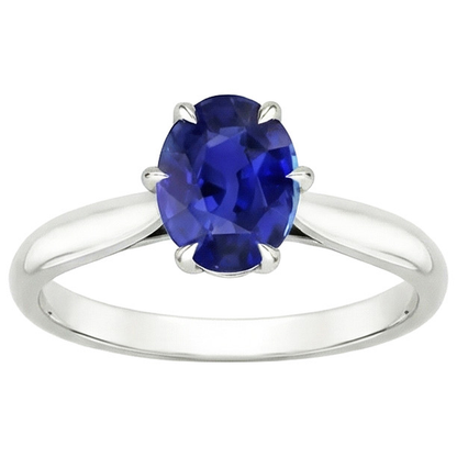 Natural Real ( Not Lab Grown )  4 Carat Oval Cut Sapphire Engagement Ring