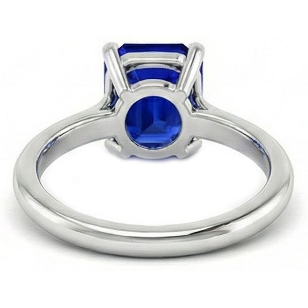Natural Real ( Not Lab Grown )  5 Carat Deep Blue Sapphire Engagement Ring