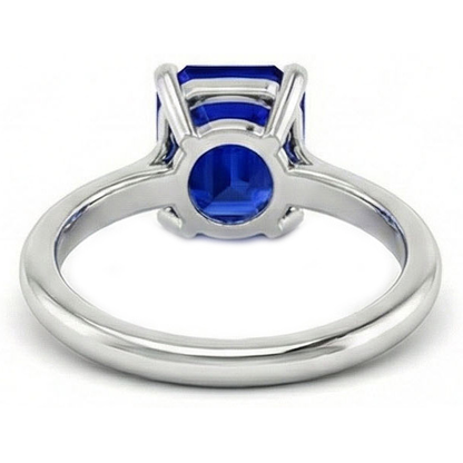 Natural Real ( Not Lab Grown )  5 Carat Deep Blue Sapphire Engagement Ring