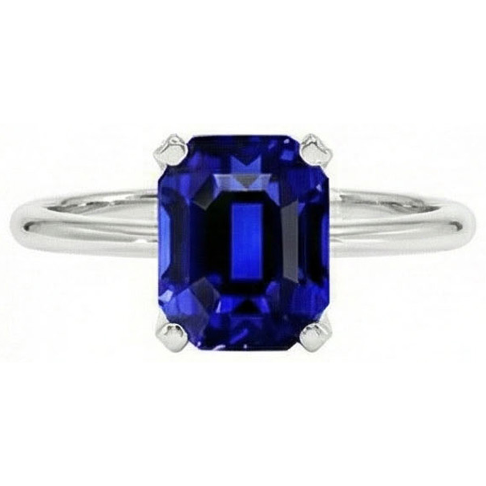 Natural Real ( Not Lab Grown )  5 Carat Deep Blue Sapphire Engagement Ring