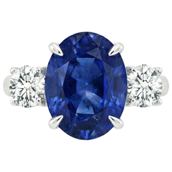 Natural Real ( Not Lab Grown )  5 Ct Sapphire Anniversary Ring