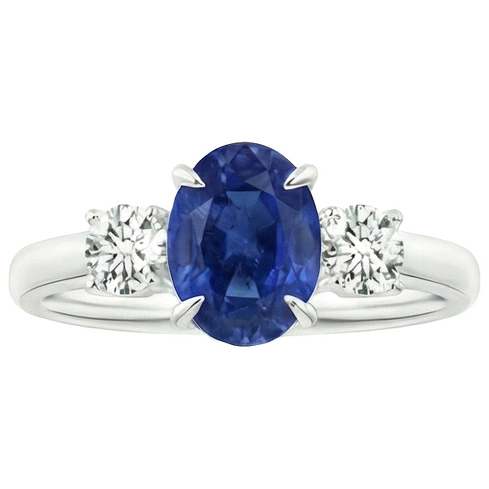 Natural Real ( Not Lab Grown )  5 Ct Sapphire Anniversary Ring