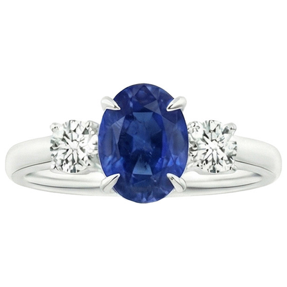 Natural Real ( Not Lab Grown )  5 Ct Sapphire Anniversary Ring