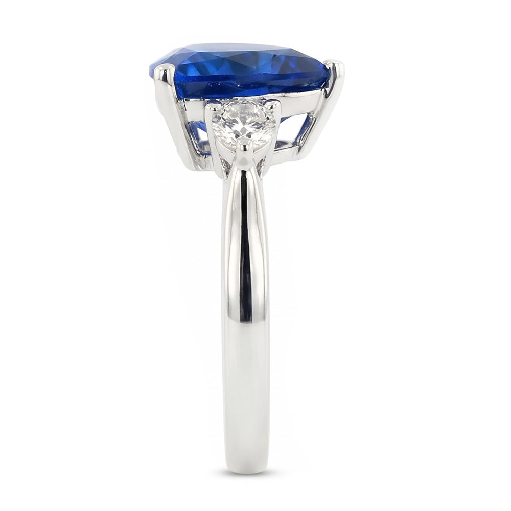 Natural Real ( Not Lab Grown )  6 Carat Blue Trillion Sapphire Engagement Ring