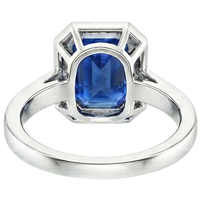 Natural Real ( Not Lab Grown )  6 Carat Elegant Sapphire Engagement Halo Ring