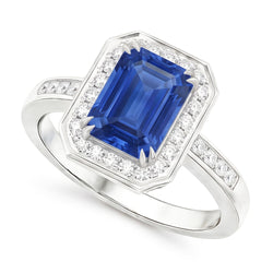 Natural Real ( Not Lab Grown )  6 Carat Elegant Sapphire Engagement Halo Ring