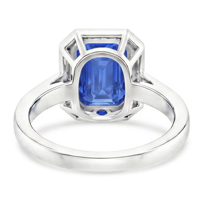 Natural Real ( Not Lab Grown )  6 Carat Elegant Sapphire Engagement Halo Ring