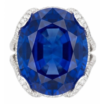 Natural Real ( Not Lab Grown )  6 Carat Women's Sapphire Engagement Ring