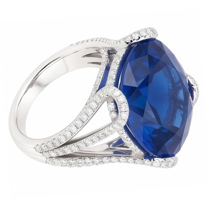 Natural Real ( Not Lab Grown )  6 Carat Women's Sapphire Engagement Ring