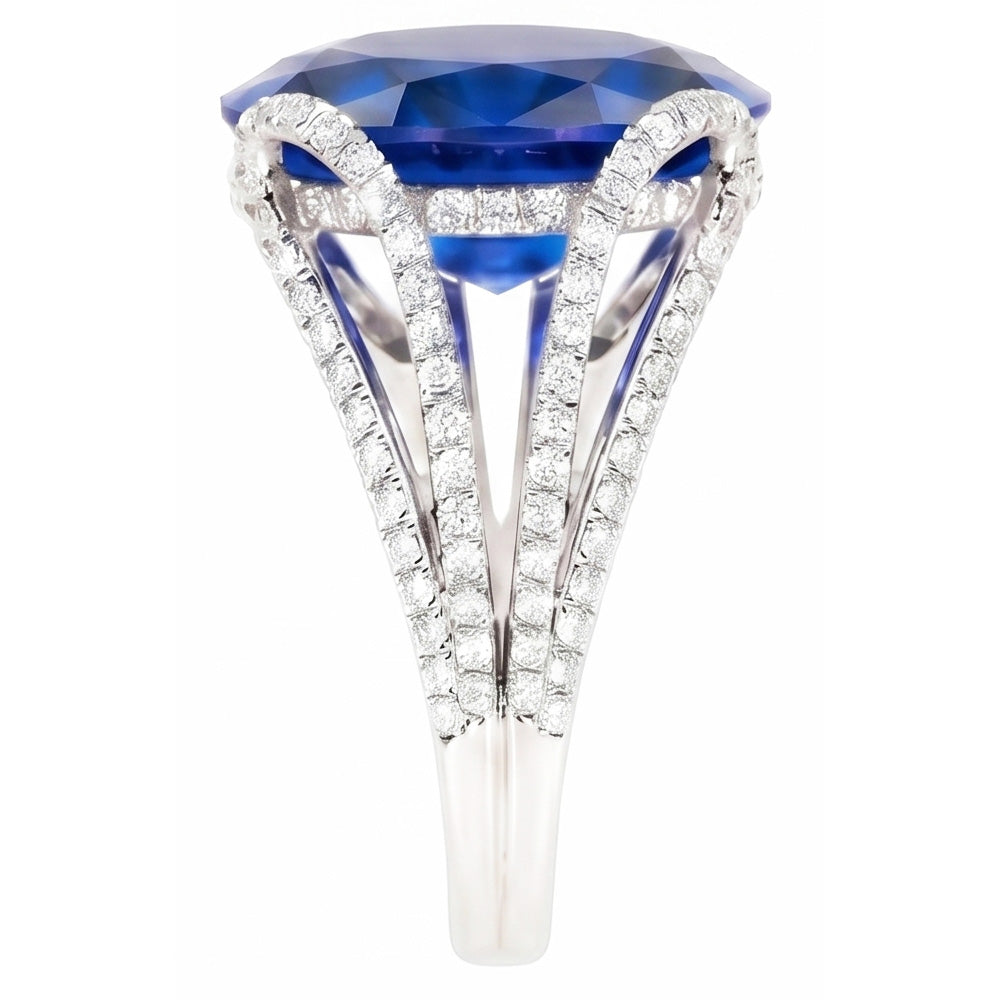 Natural Real ( Not Lab Grown )  6 Carat Women's Sapphire Engagement Ring
