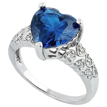 Natural Real ( Not Lab Grown )  6 Ct Heart Sapphire Ladies Ring