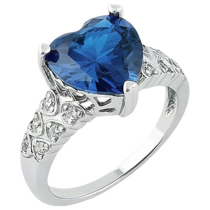 Natural Real ( Not Lab Grown )  6 Ct Heart Sapphire Ladies Ring
