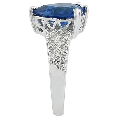 Natural Real ( Not Lab Grown )  6 Ct Heart Sapphire Ladies Ring